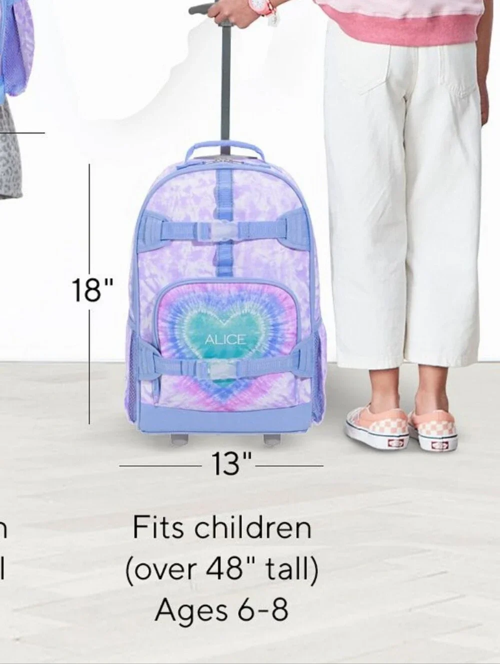 Pottery Barn Kids Gray/blue Rolling Backpack with Vehicle Print 